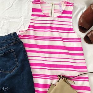 Alya Pink and White Striped Tank Size S